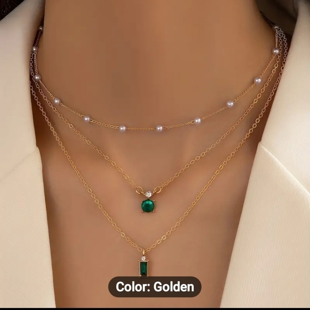 New necklace gold plated multilayer necklace